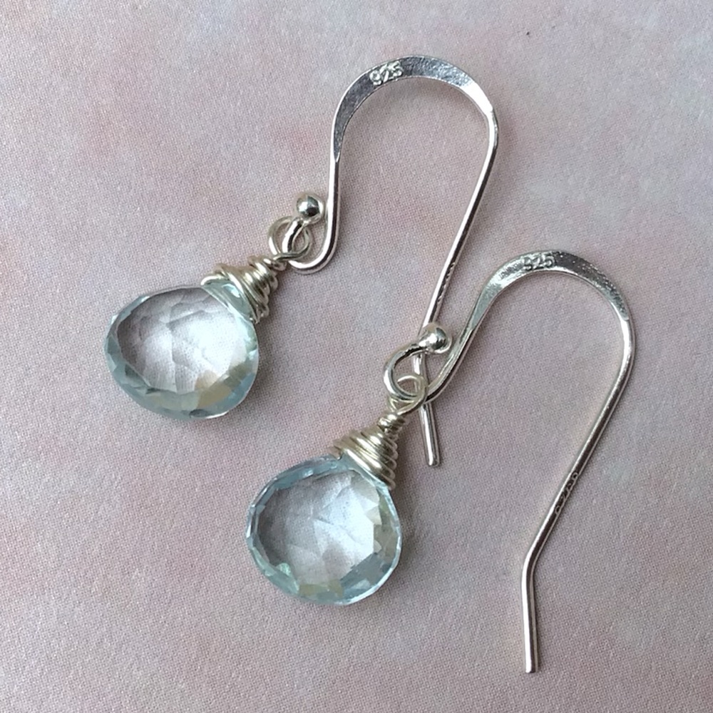Sterling Silver Sundance charm aquamarine Earrings